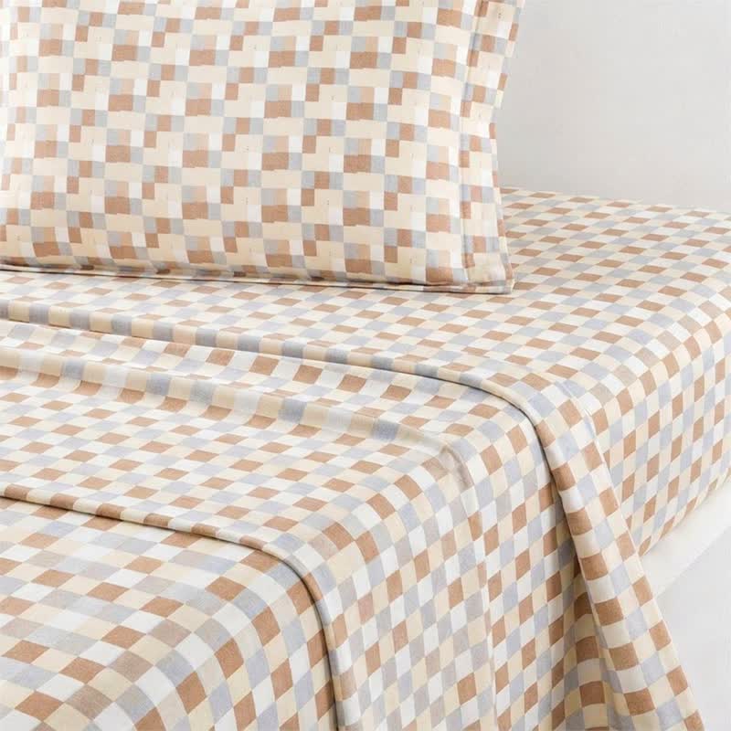 Set di biancheria da letto con motivo a mosaico in tonalità neutre e calde - image 6