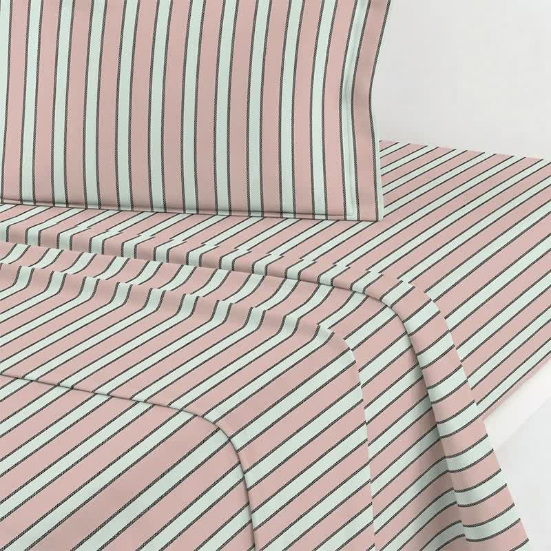 Set di biancheria da letto moderno a righe bicolore - image 11