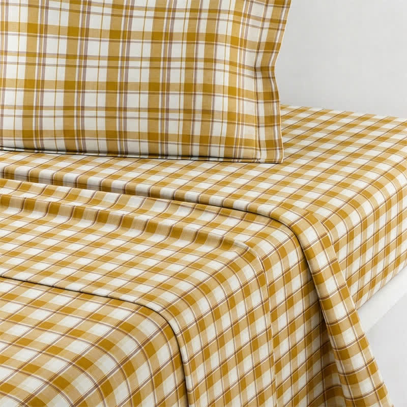 Set di biancheria da letto matrimoniale extra-large a Singolo XL senape per dormitorio - image 5