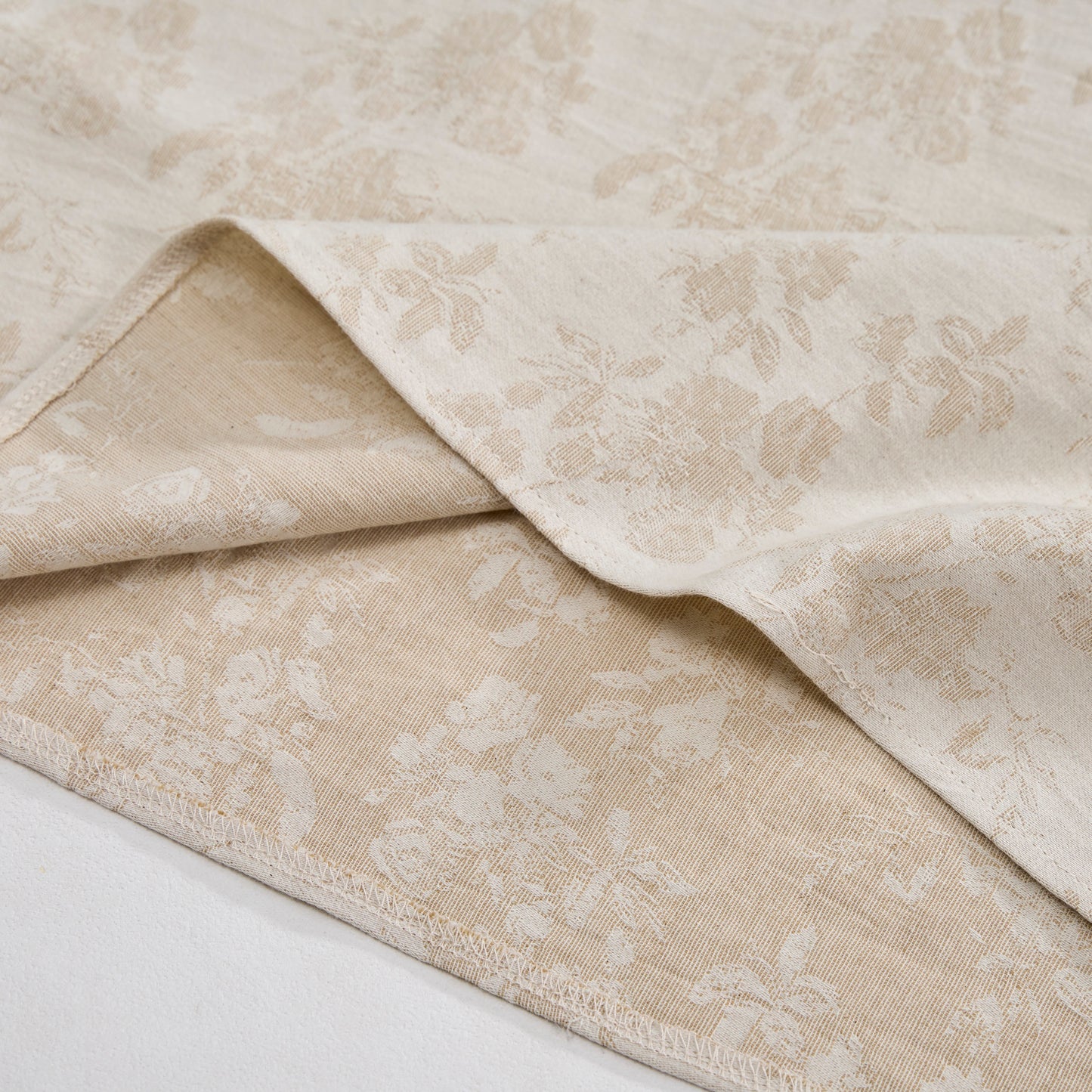 Camicia da notte in cotone beige con stampa retrò a fiori - image 7
