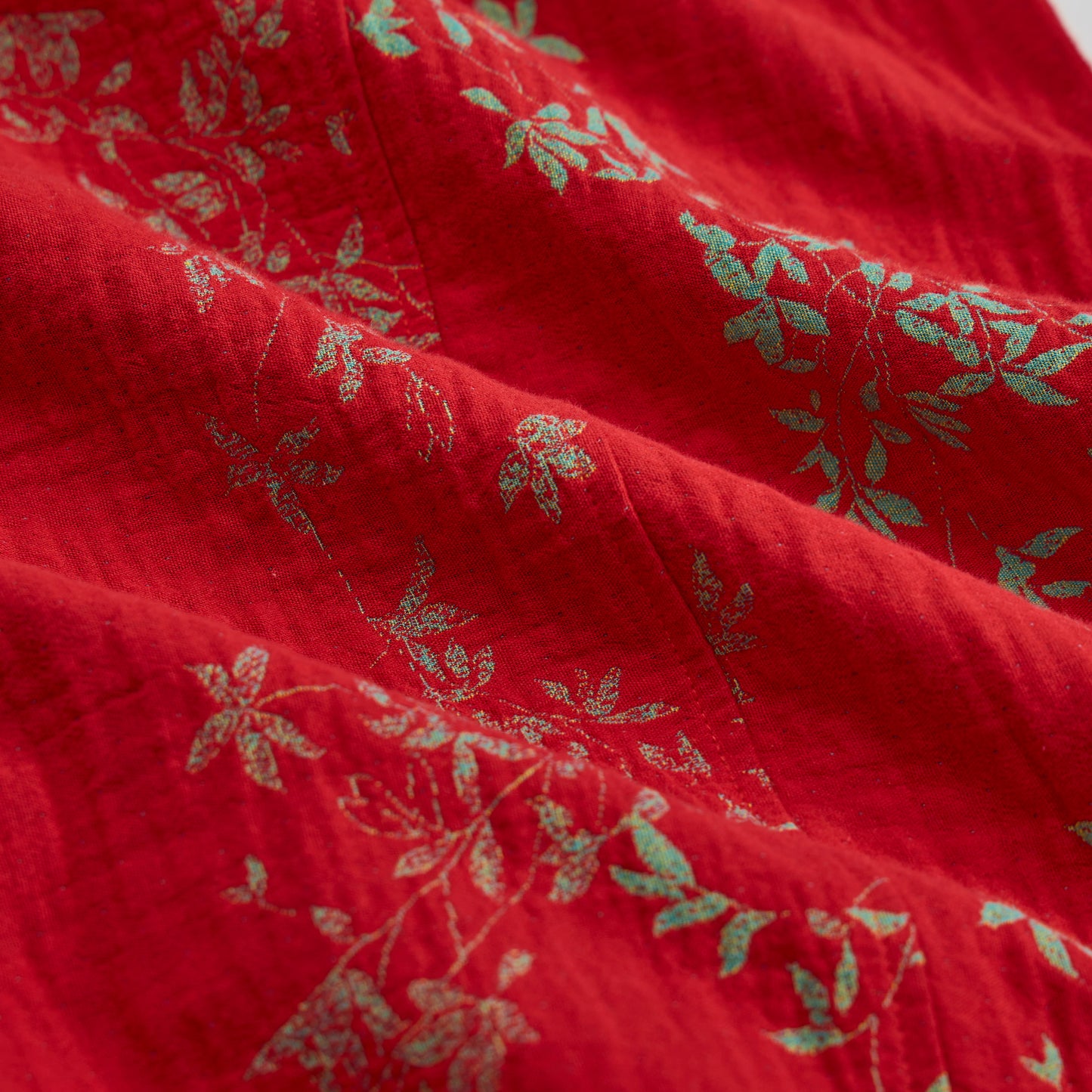 Pantaloni da casa in cotone a fantasia floreale rossa - image 7