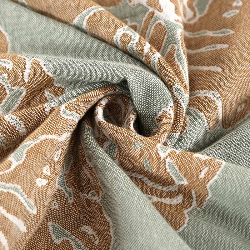 Coperta reversibile leggera in cotone con motivo peonia - image 10