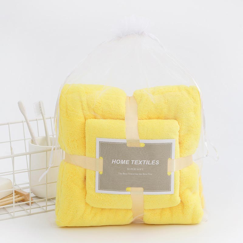 Asciugamano da bagno Ownkoti Pure Color - Giallo - image 12