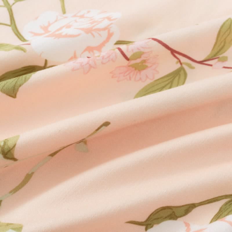 Camicia da notte morbida e traspirante con stampa a fiori rosa