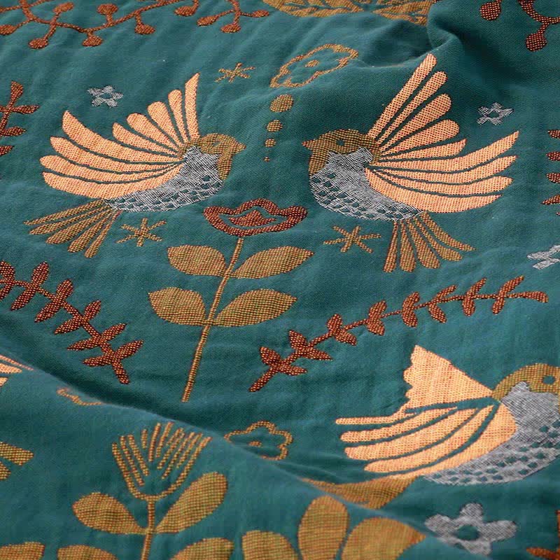 Trapunta reversibile traspirante Boho Flower Bird di Ownkoti