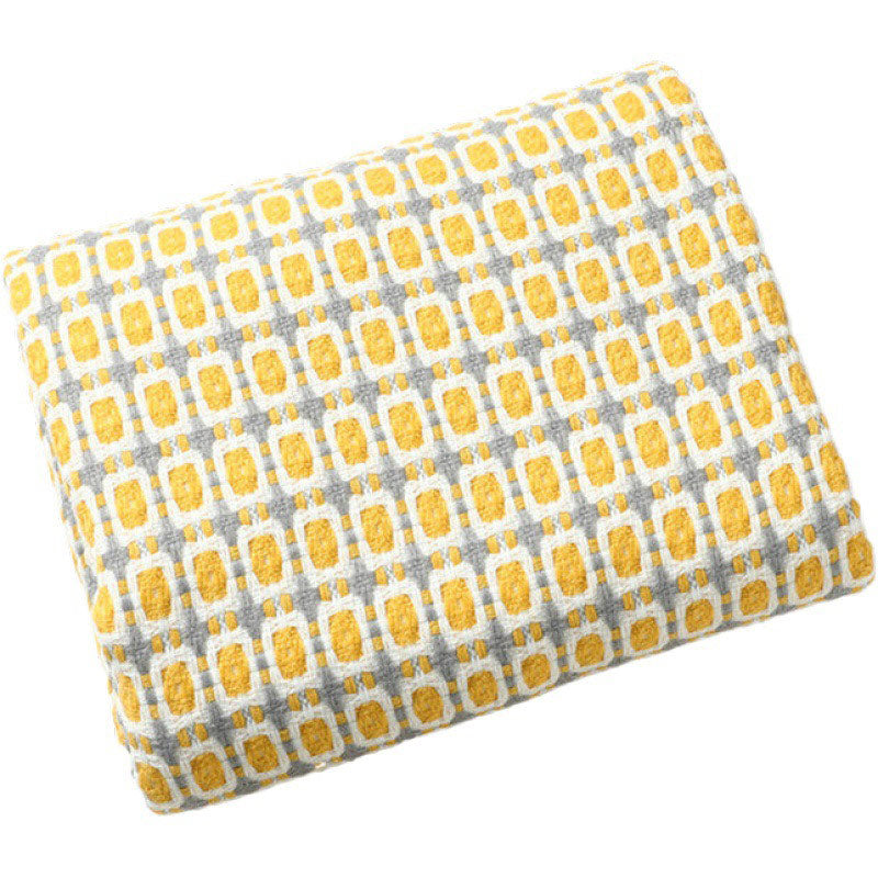 Coperta per divano lavorata a maglia Ownkoti con nappe