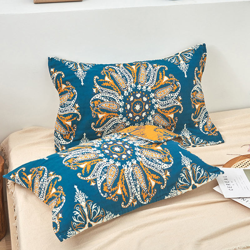 Cuscino asciugamano in cotone boemo con fiori Ownkoti (2 pezzi)