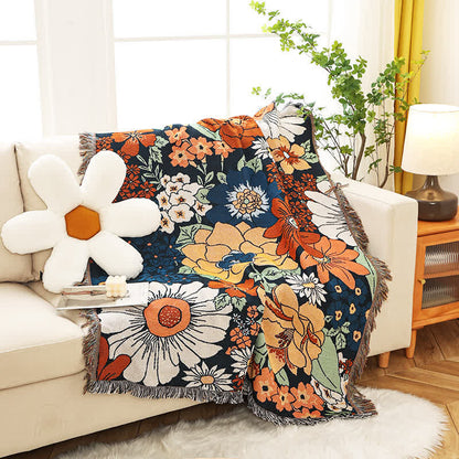 Coperta funzionale con nappa Bright Flower