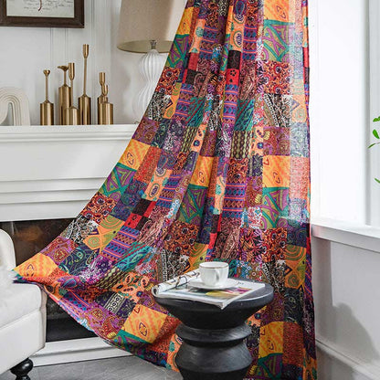 Tende da finestra in cotone e lino Boho colorate Ownkoti