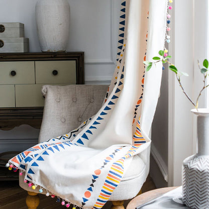 Tenda geometrica colorata Boho Ownkoti con nappa