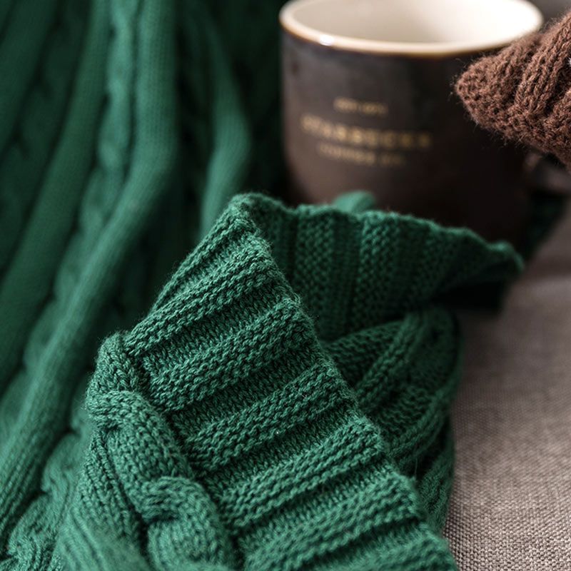 Coperta in maglia di cotone tinta unita Ownkoti per divano