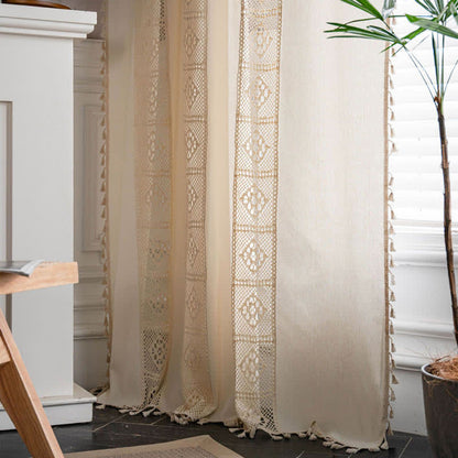 Tenda filtrante per la luce con giunzioni traforate beige Ownkoti
