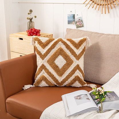 Copricuscino Ownkoti in jacquard marocchino con nappe