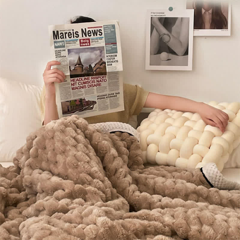 Coperta reversibile in pile di corallo spesso