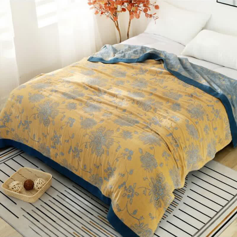Coperta per divano in cotone con stampa floreale leggera Ownkoti