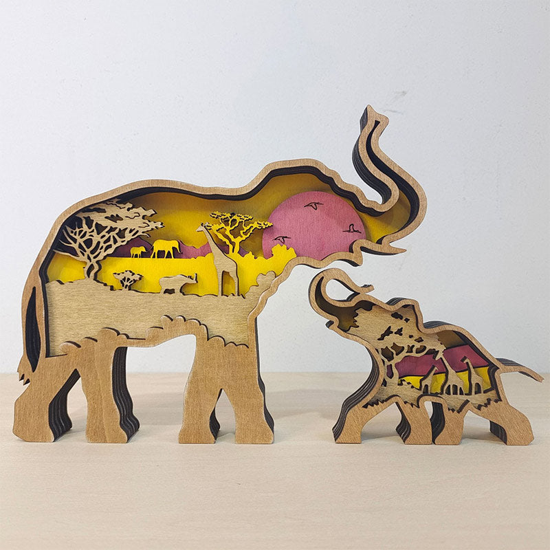 Decorazione creativa a forma di animale della foresta di Ownkoti - Famiglia di elefanti