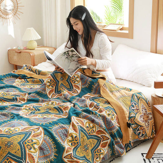 Trapunta leggera reversibile in cotone multicolore Ownkoti - Come immagine - Matrimoniale Grande - image 1