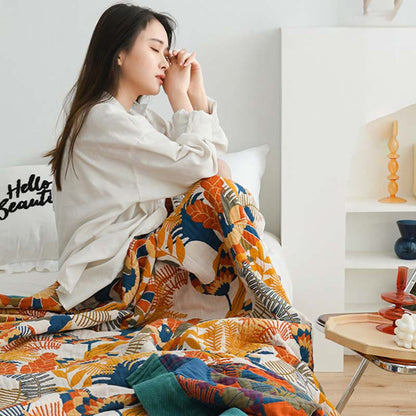 Trapunta reversibile in cotone Ownkoti Soft Bird & Flower