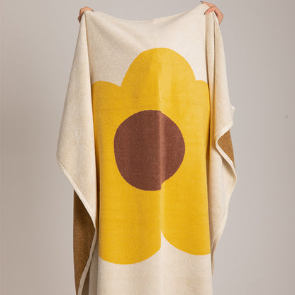 Asciugamano traspirante in cotone colorblock con motivo floreale