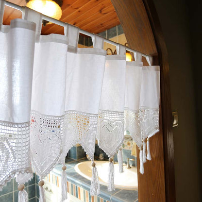Tenda per armadio in cotone bianco, tenda corta