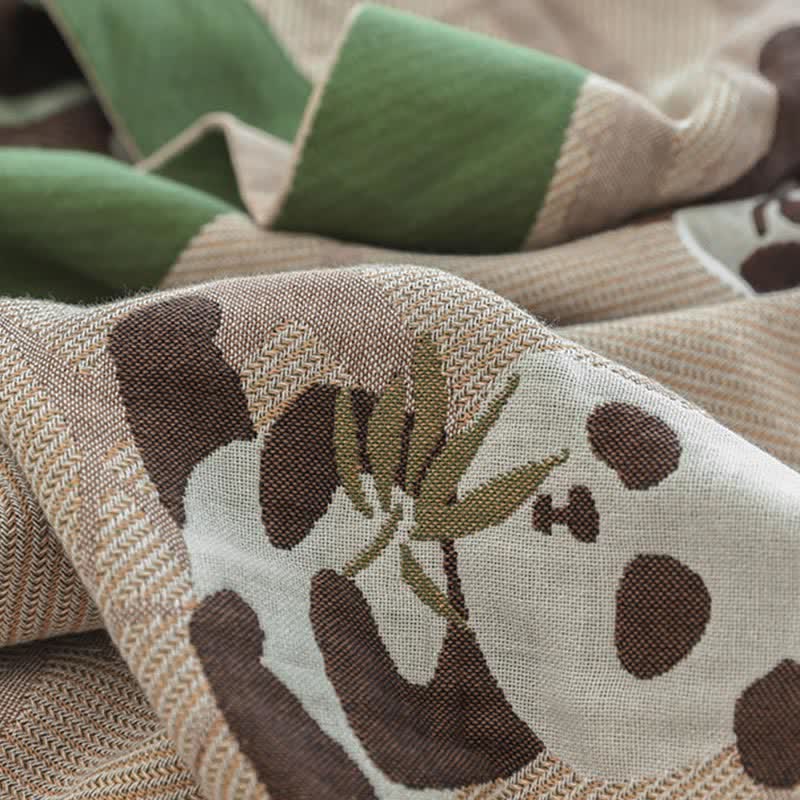 Trapunta reversibile in cotone con stampa panda