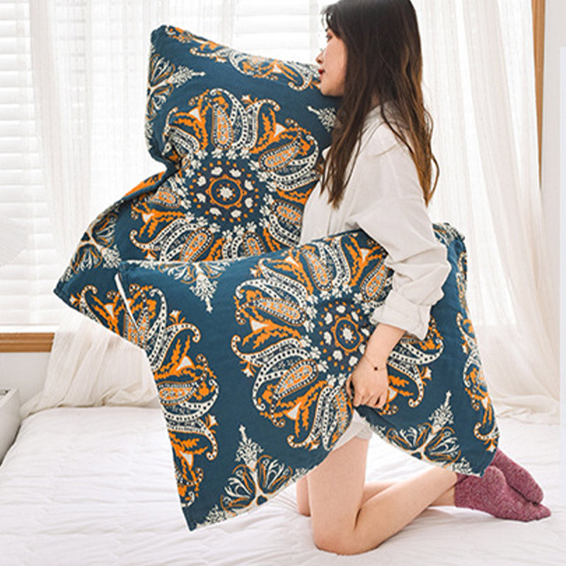 Cuscino asciugamano in cotone boemo con fiori Ownkoti (2 pezzi)