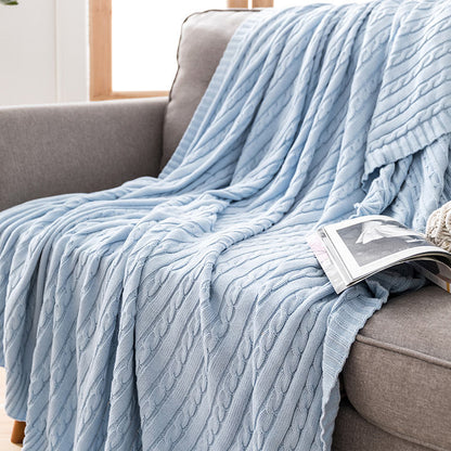 Coperta in maglia di cotone tinta unita Ownkoti per divano