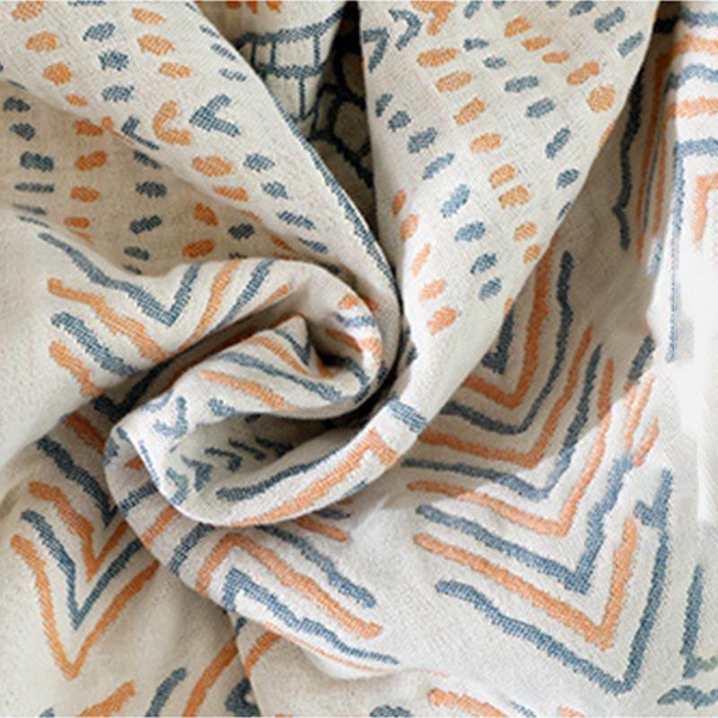 Asciugamano reversibile per divano, trapunta in cotone a righe Boho Ownkoti