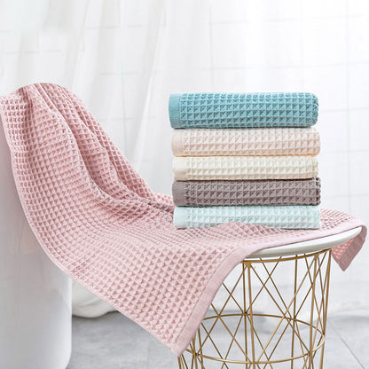 Asciugamano da bagno in cotone traspirante Ownkoti con trama a nido d'ape