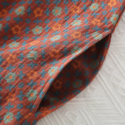 Camicia da notte in morbido cotone con scollo rotondo floreale