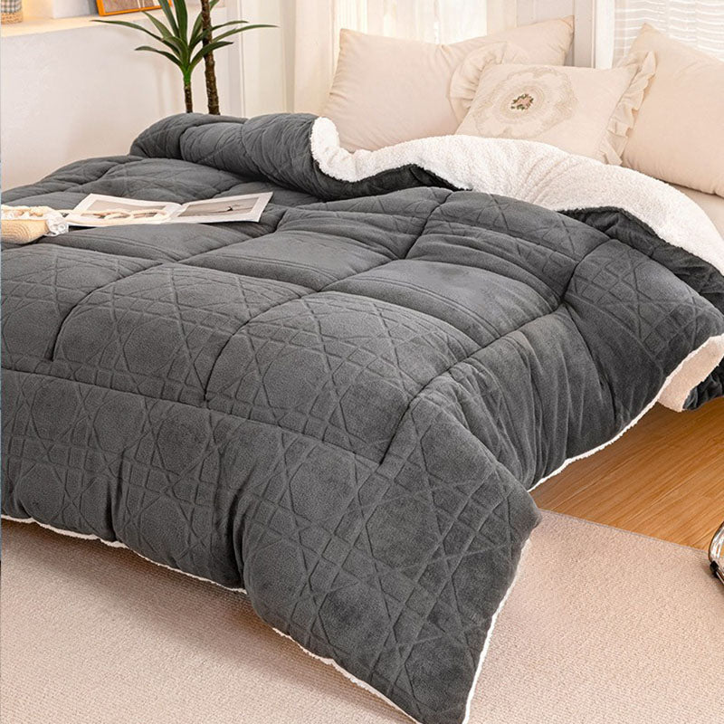 Coperta in pile spesso e caldo con anima trapuntata