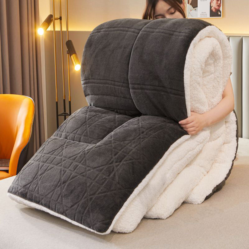 Coperta in pile spesso e caldo con anima trapuntata