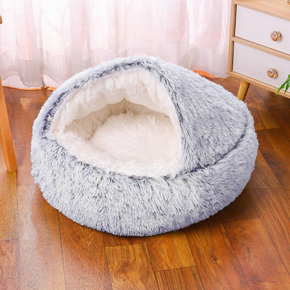 Cuccia per animali domestici in pile caldo semi-chiuso