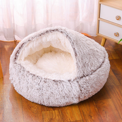 Cuccia per animali domestici in pile caldo semi-chiuso