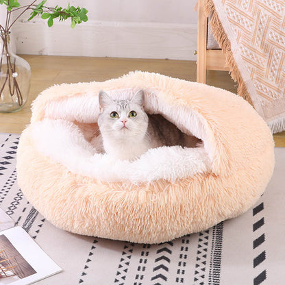 Cuccia per animali domestici in pile caldo semi-chiuso