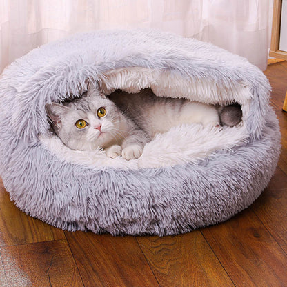 Cuccia per animali domestici in pile caldo semi-chiuso