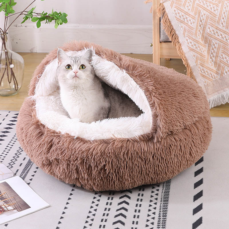 Cuccia per animali domestici in pile caldo semi-chiuso