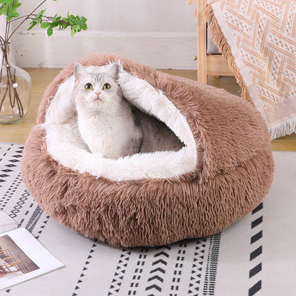 Cuccia per animali domestici in pile caldo semi-chiuso