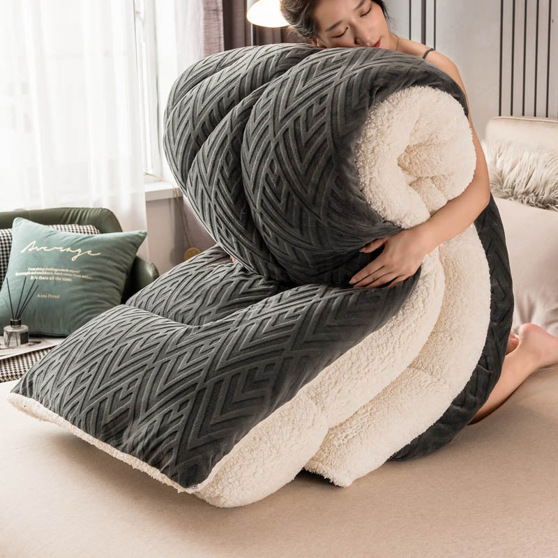 Coperta invernale spessa in Sherpa con anima trapuntata