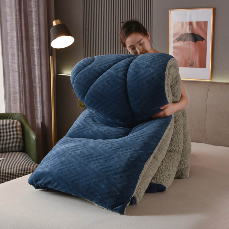 Coperta invernale spessa in Sherpa con anima trapuntata