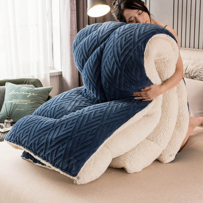 Coperta invernale spessa in Sherpa con anima trapuntata