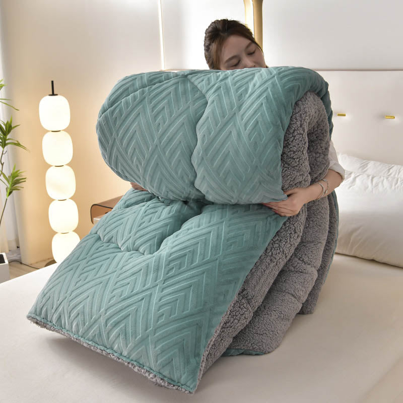 Coperta invernale spessa in Sherpa con anima trapuntata