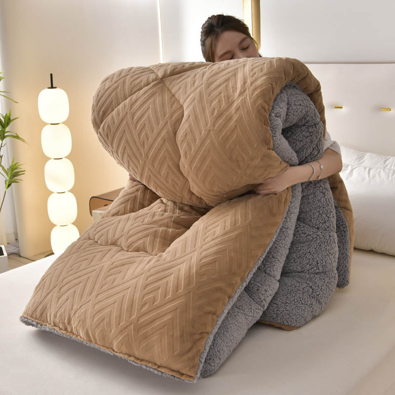 Coperta invernale spessa in Sherpa con anima trapuntata