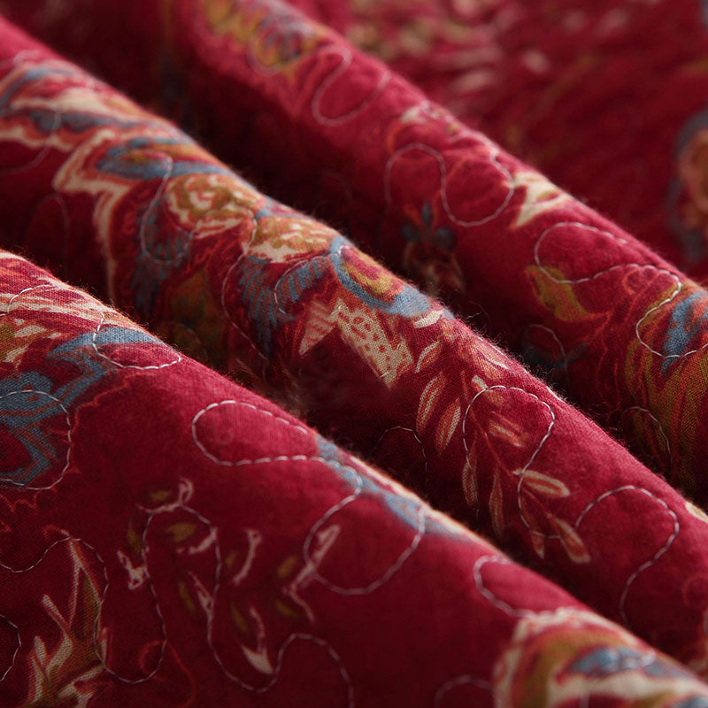 Set di biancheria da letto in puro cotone con motivi floreali retrò (3 pezzi)