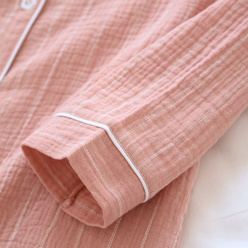 Camicia da notte a righe tinta unita con revers