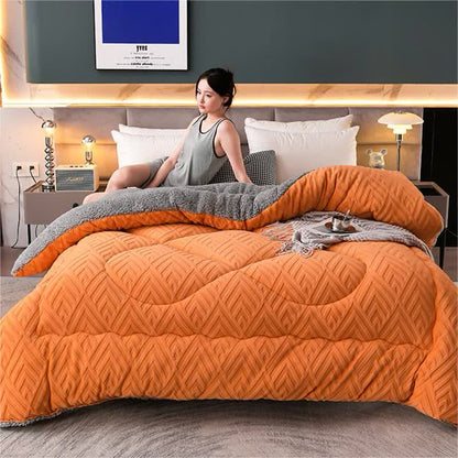 Coperta invernale spessa in Sherpa con anima trapuntata