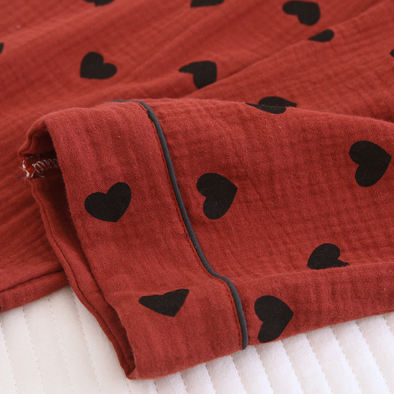 Pigiama in puro cotone con stampa a cuore (3 pezzi)