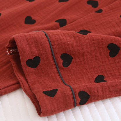 Pigiama in puro cotone con stampa a cuore (3 pezzi)