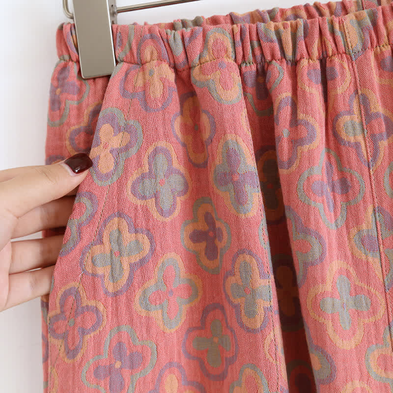 Completo da casa in cotone jacquard tinto in filo