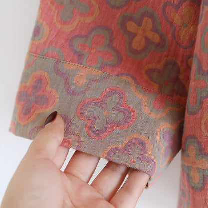 Completo da casa in cotone jacquard tinto in filo